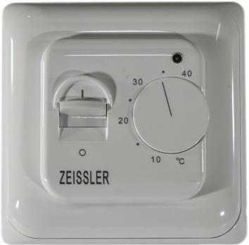 Терморегулятор ZEISSLER M5.713 белый 660Вт, механический, встраиваемый для теплого пола и сервоприводов (NO, NC) датчик встроенный 