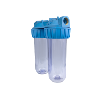 Колба фильтр для воды ИТА "Duplex" 10" S 1/2"D (двойной прозрачный корпус)
