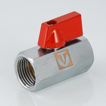 Кран шаровой мини 1/2" внутренняя резьба флажок, хромированный Valtec для подключения сантехнических приборов VT.330.N.04