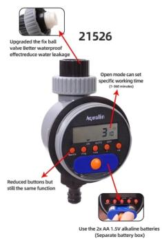 Автоматический таймер для полива с ЖК-дисплеем, электронный 3/4 внутренняя резьба - штуцер на коннектор Aqualin