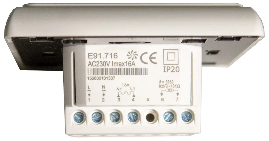 Терморегулятор белый E91.716  (3.5 кВт) Heat Up электронный с датчиком в комплекте