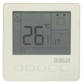 Терморегулятор  ZEISSLER M7.713  программируемый белый 660Вт, механический, встраиваемый для теплого пола  и сервоприводов (NO, NC) выносной датчик