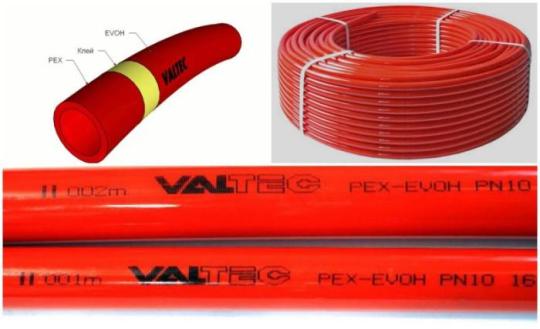 Труба для теплого пола  PEX-A-EVOH 16х2.0 VALTEC  с защитным слоем от кислорода красная