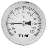 Термометр биметаллический Ø 63 мм, погружной гильза 50 мм TIM 0-120С Y-63A-50-120