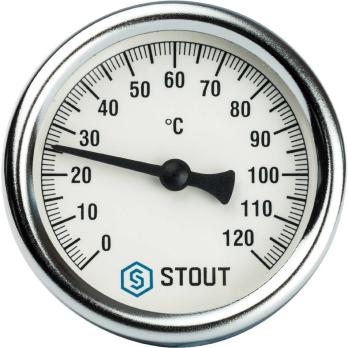 Термометр биметаллический Ø 63 мм с погружной гильзой 50 и 75 мм STOUT