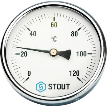 Термометр биметаллический Ø 100 мм с погружной гильзой 50 и 75 мм STOUT