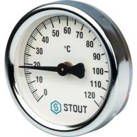 Термометр биметаллический накладной корпус 63 мм STOUT