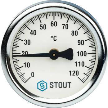 Термометр биметаллический накладной корпус 63 мм STOUT
